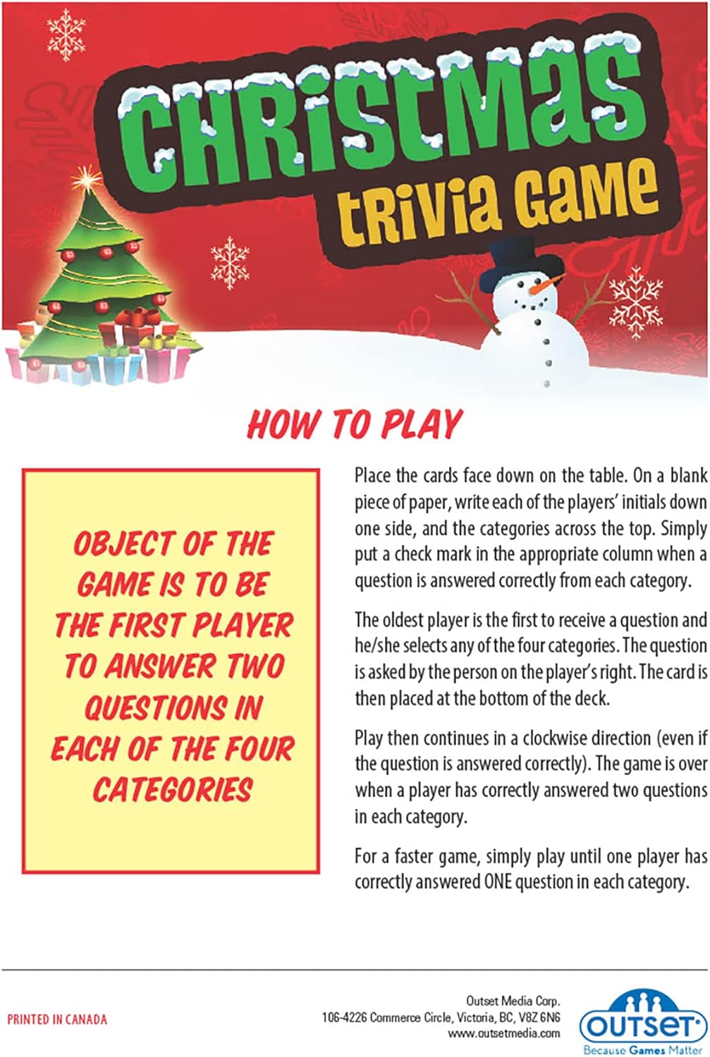 Christmas Trivia Game