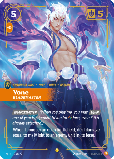 Yone - Blademaster [Overnumbered] SFD 233/221 - Riftbound Spiritforged