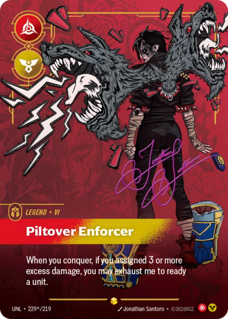 Vi - Piltover Enforcer [Signature Overnumbered] UNL 229*/219 - Riftbound Unleashed