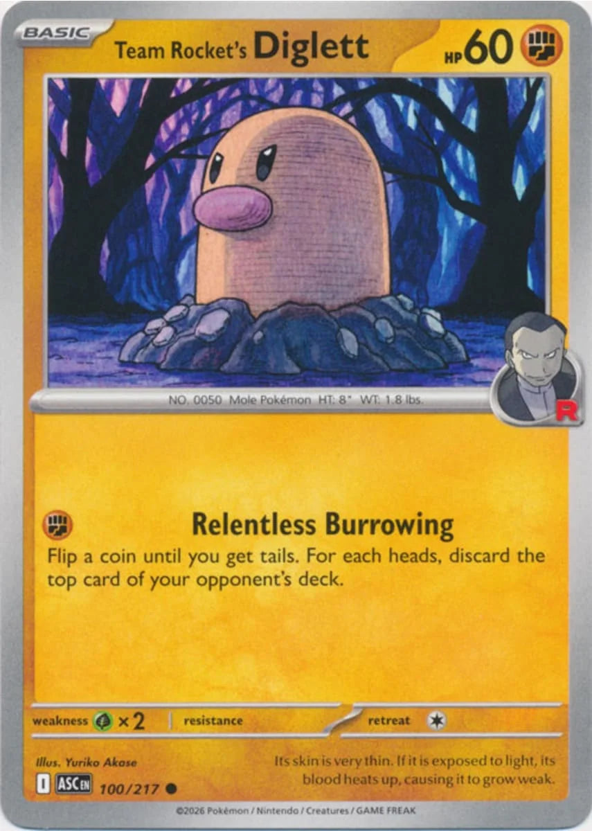 Team Rocket's Diglett [Common] #100/217 - Ascended Heroes