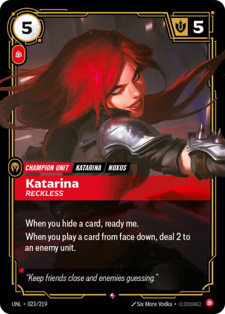 Katarina, Reckless [Rare] UNL 023/219 - Riftbound Unleashed