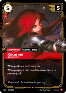 Katarina, Reckless [Rare] UNL 023/219 - Riftbound Unleashed