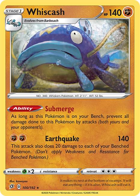 Whiscash [Rare] #100/192 - Rebel Clash
