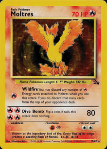 Moltres [Holo Rare] 12/62 - Pokemon Base Set - DMG