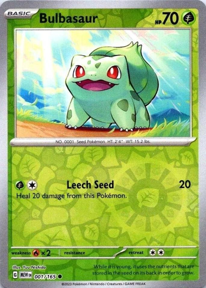Bulbasaur [Reverse Holo] #001/165 - Pokemon 151