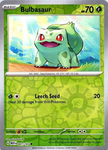 Bulbasaur [Reverse Holo] #001/165 - Pokemon 151