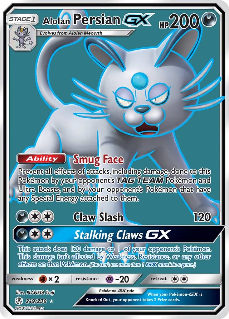 Alolan Persian GX [Full Art Ultra Rare] #219/236 - Cosmic Eclipse
