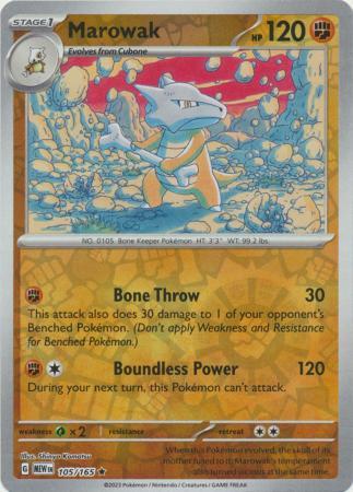 Marowak [Reverse Holo] #105/165 - Pokemon 151