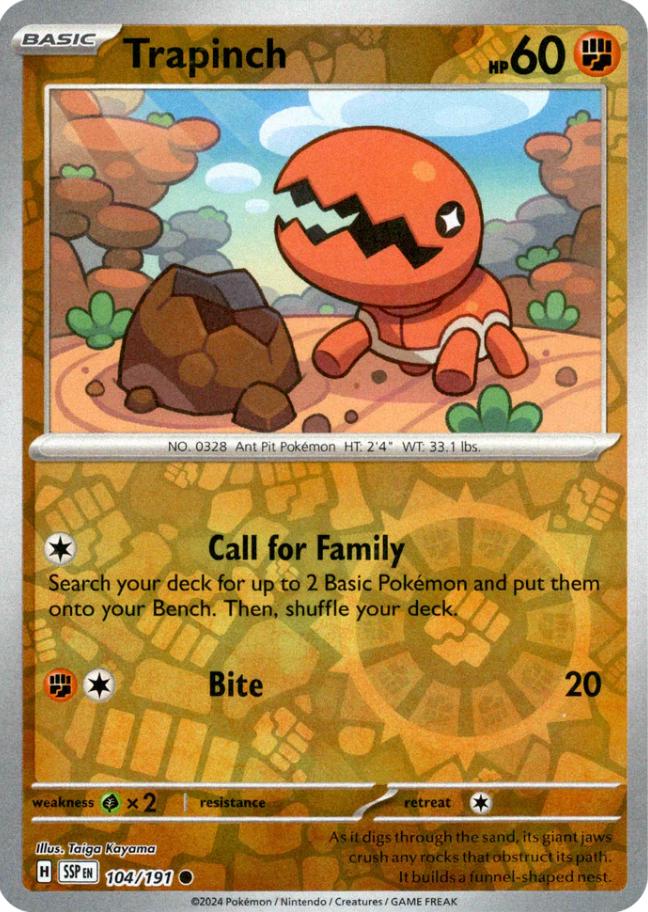 Trapinch [Reverse Holo] #104/191 - Surging Sparks