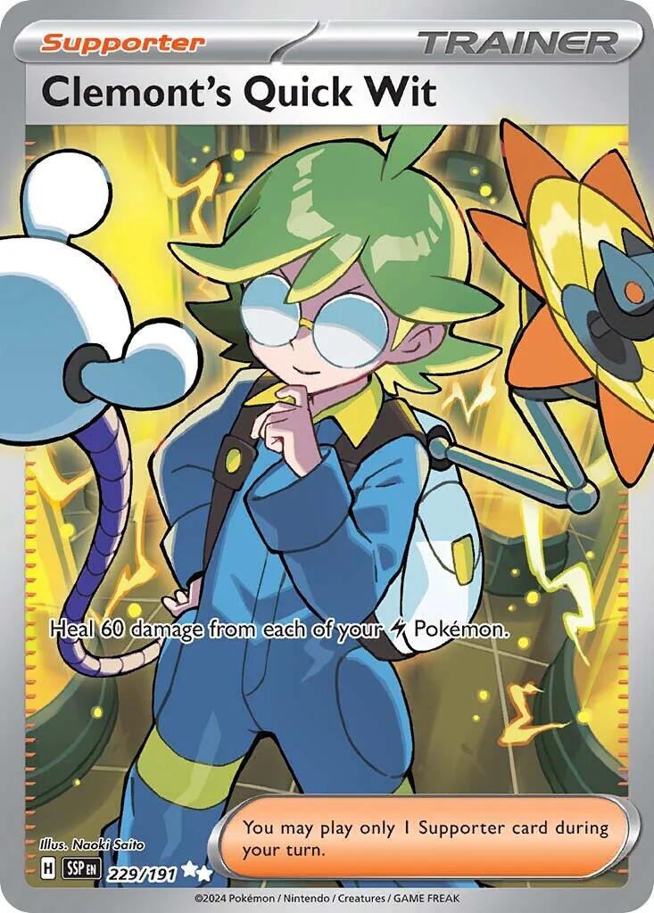 Clemont's Quick Wit [Full Art Ultra Rare] #229/191 - Surging Sparks