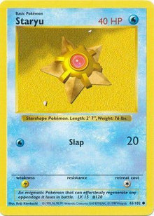 Staryu [Shadowless] #65/102 - Base Set