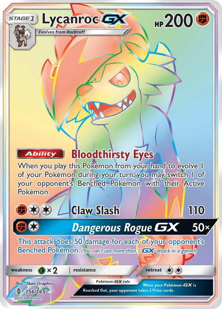 Lycanroc GX [Secret Rare] #156/145 - Guardians Rising