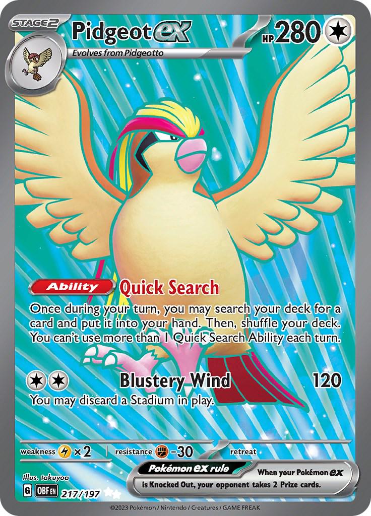 Pidgeot ex [Full Art Ultra Rare] #217/197 - Obsidian Flames