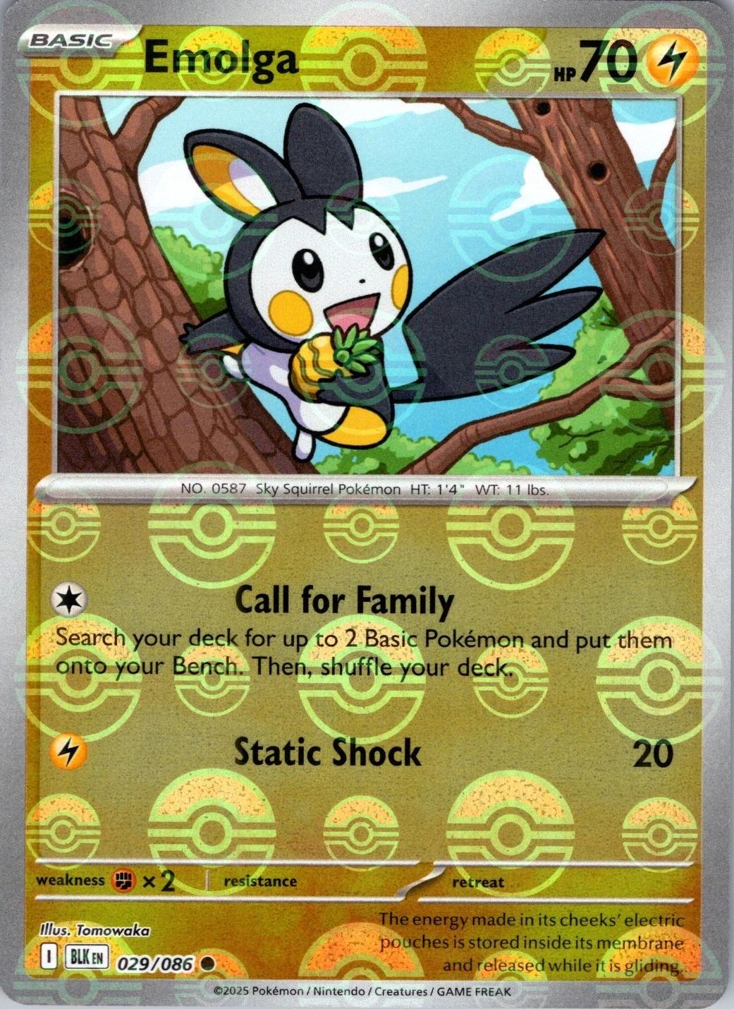 Emolga [Poke Ball] #032/086 - Japanese Black Bolt