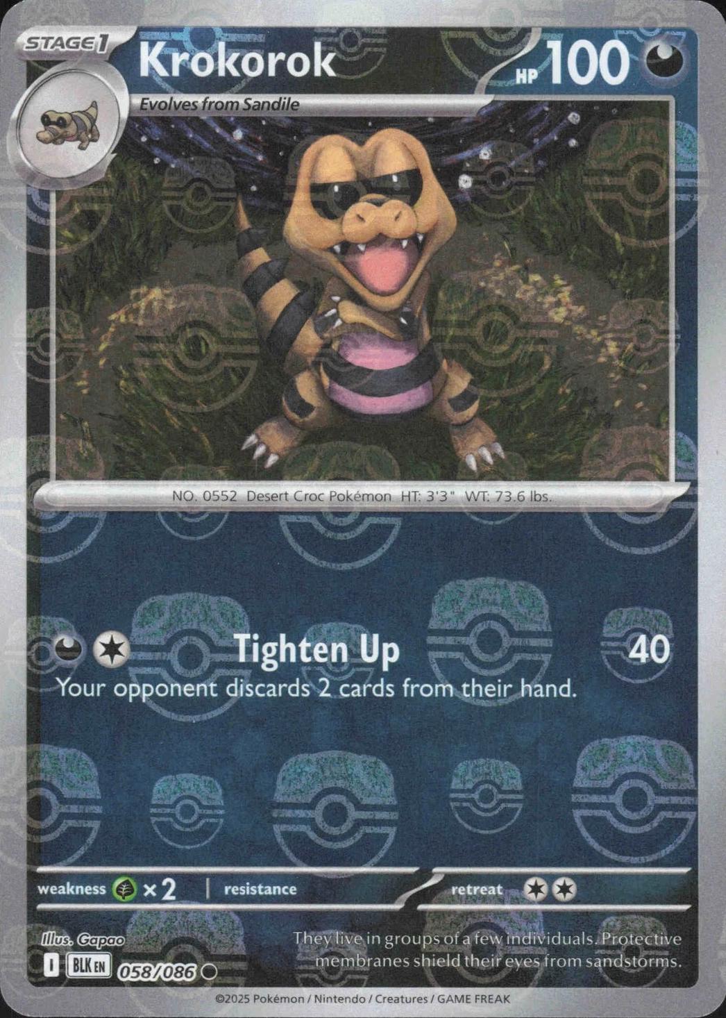 Krokorok [Master Ball] #58/086 - Black Bolt