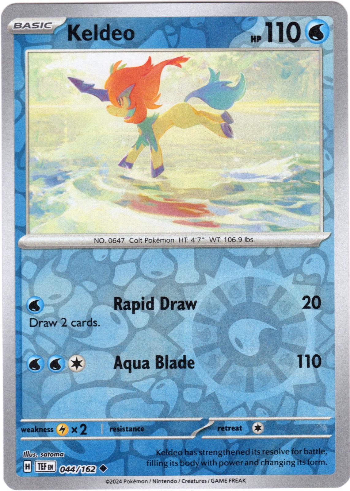 Keldeo [Reverse Holo] #044/162 - Temporal Forces