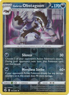 Galarian Obstagoon [Reverse Holo] #161/264 - Fusion Strike