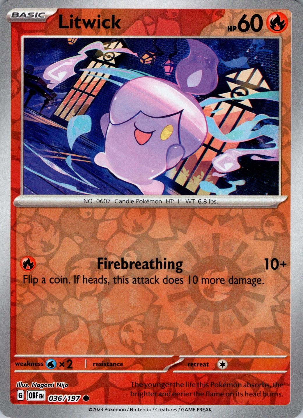 Litwick [Reverse Holo] #036/197 - Obsidian Flames