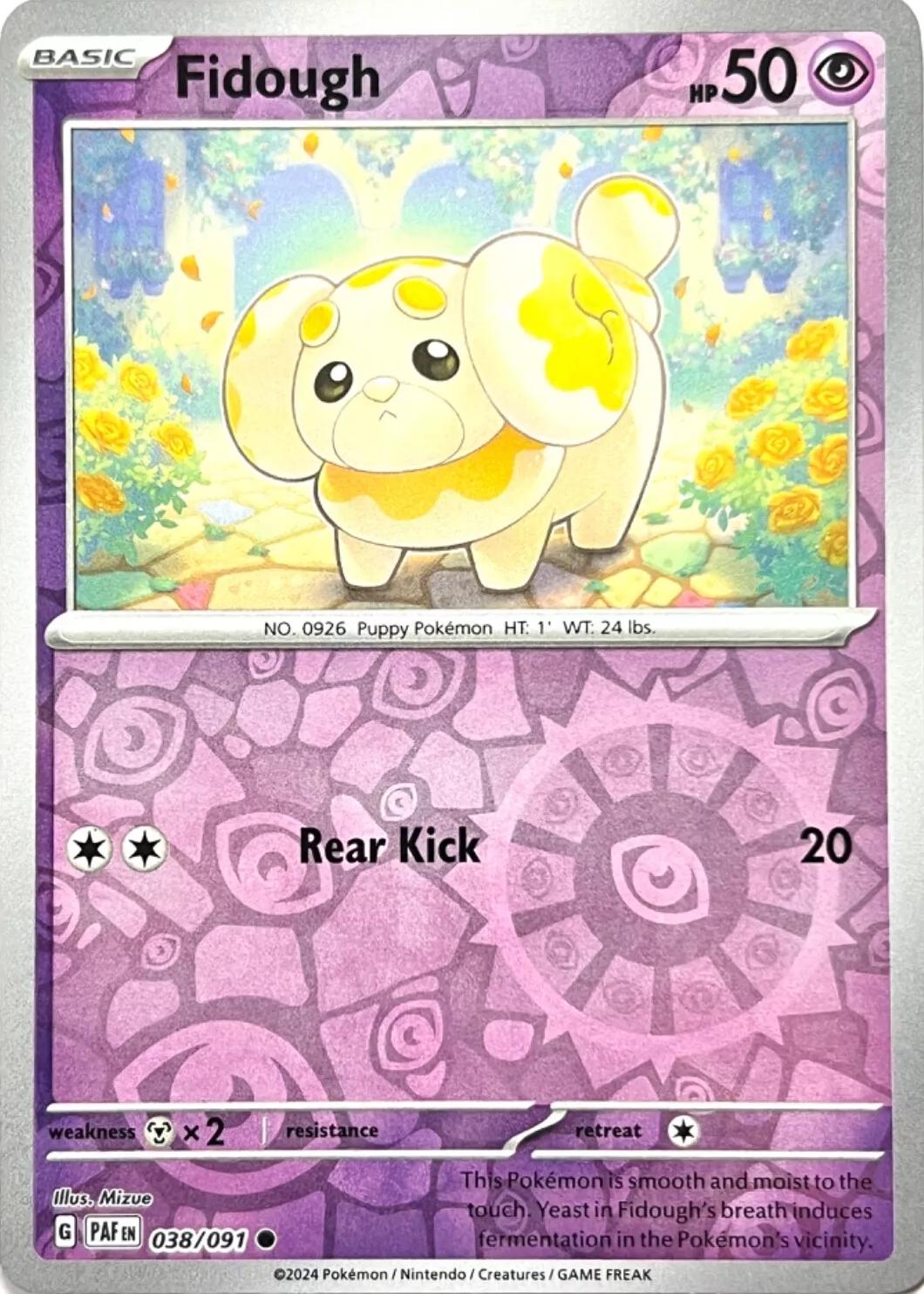 Fidough [Reverse Holo] #038/091 - Paldean Fates