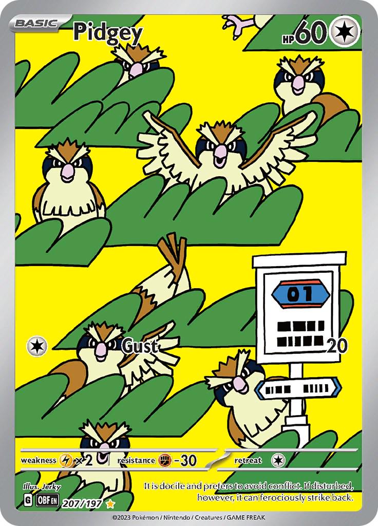 Pidgey [Illustration Rare] #207/197 -Obsidian Flame