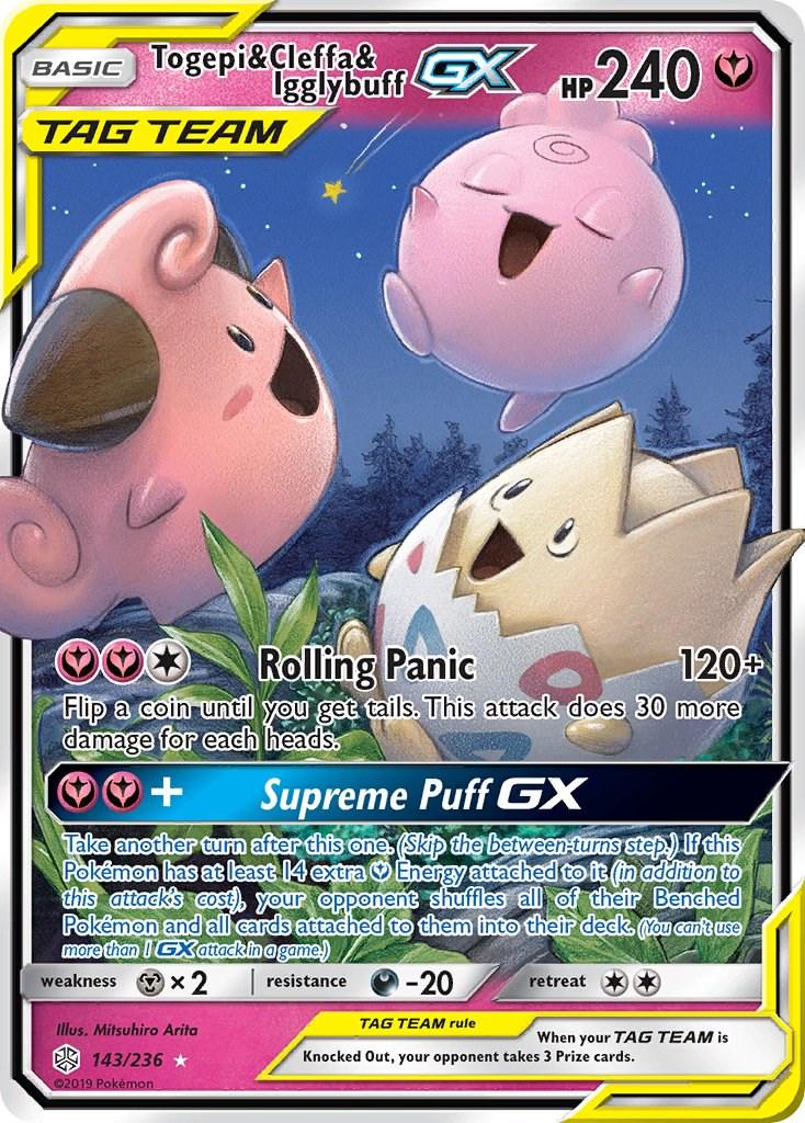 Togepi & Cleffa & Igglybuff GX [Ultra Rare] #143/236 - Cosmic Eclipse