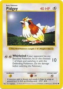 Pidgey [Shadowless  #57/102 - Pokemon Base Set
