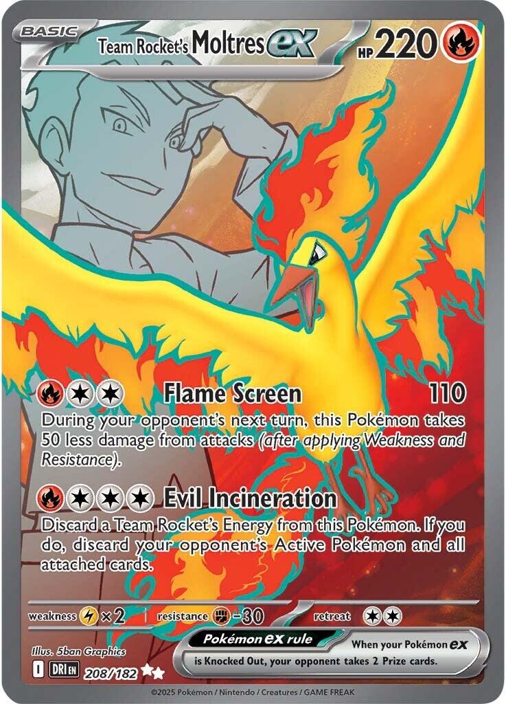 Team Rocket's Moltres ex [Full Art Ultra Rare] #208/182 - Destined Rivals