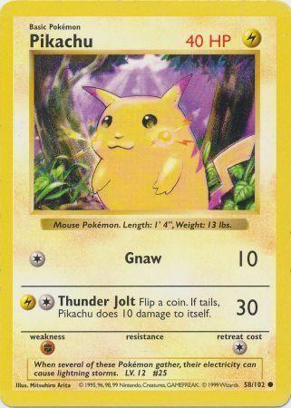 Pikachu [Shadowless] #58/102 - Base Set