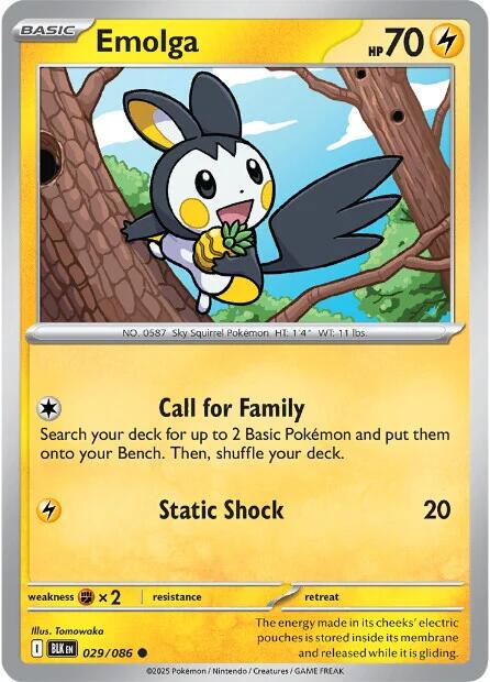 Emolga [Reverse Holo] #029/086 - Black Bolt