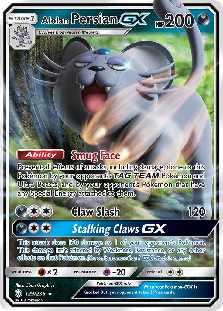 Alolan Persian GX [Ultra Rare] #129/236 - Cosmic Eclipse 5