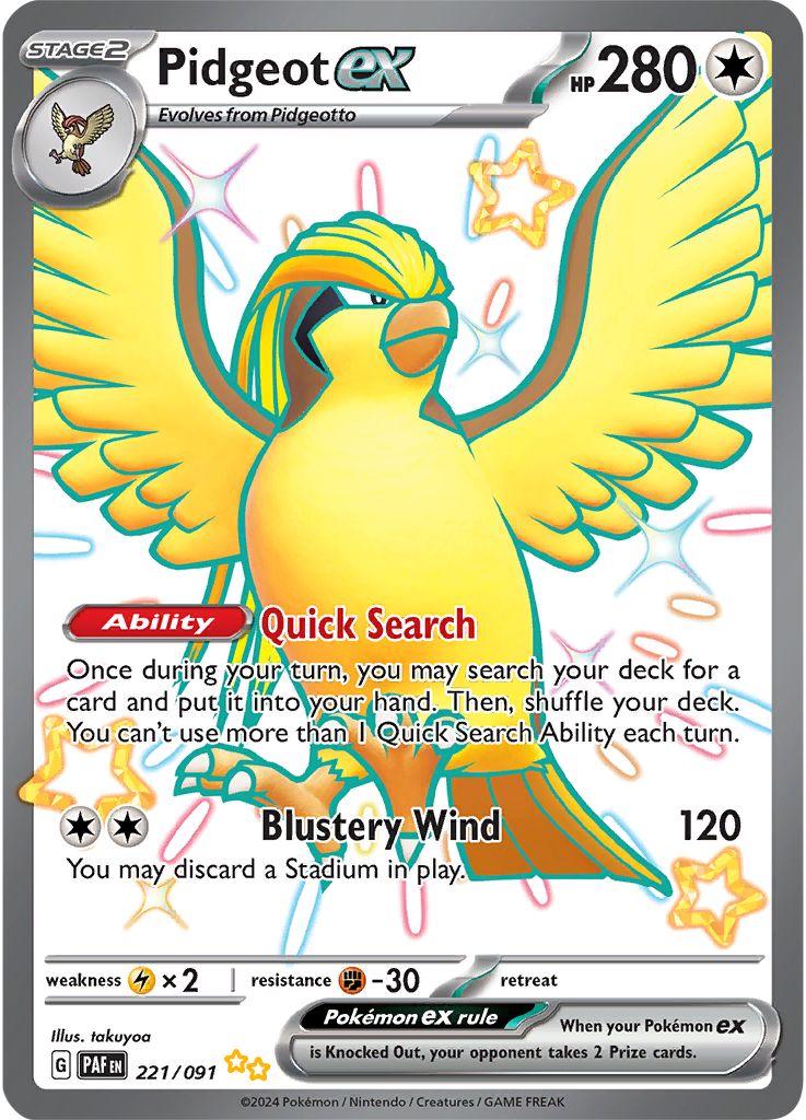 Pidgeot ex [SHINY HOLO] PAF #221/091 - Paldean Fates