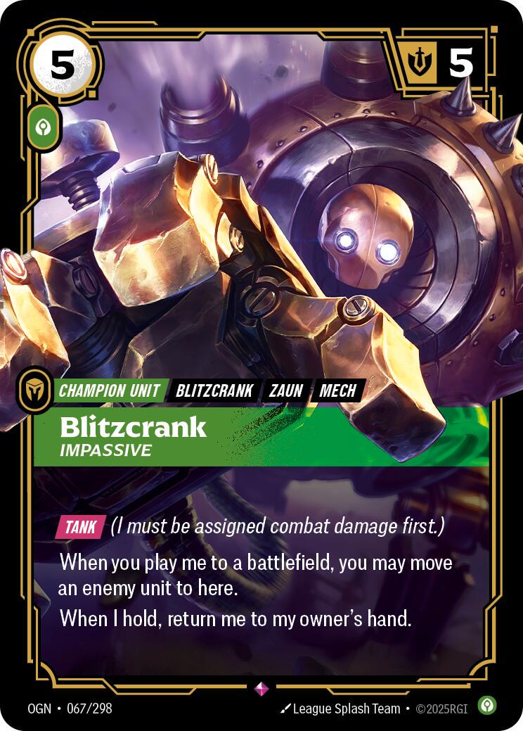 Blitzcrank - Impassive [Rare] #067/298 - Origins