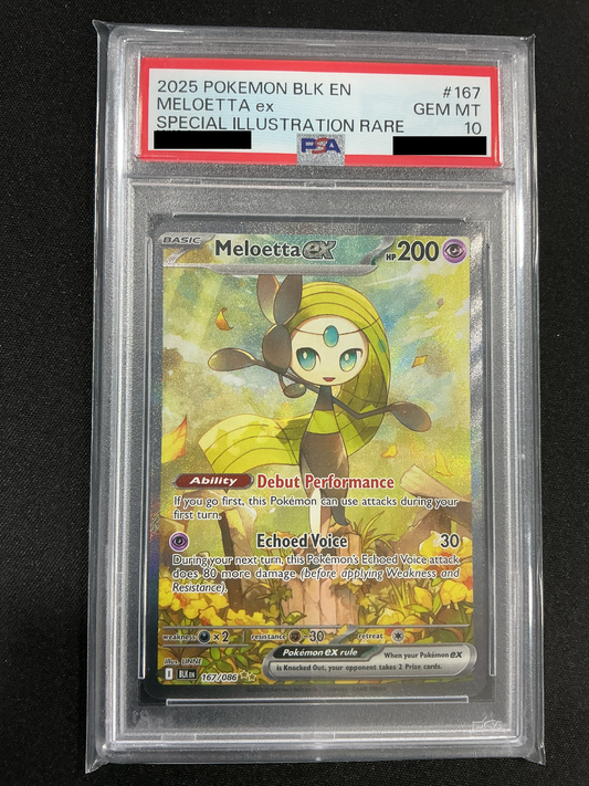Meloetta ex [Special Illustration Rare] 167/086 - Pokémon Black Bolt - Slab PSA 10