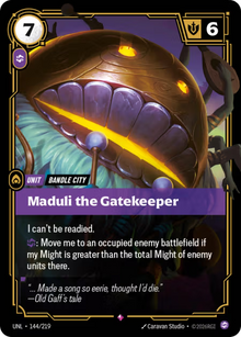 Maduli the Gatekeeper [Rare] UNL 144/219 - Riftbound Unleashed