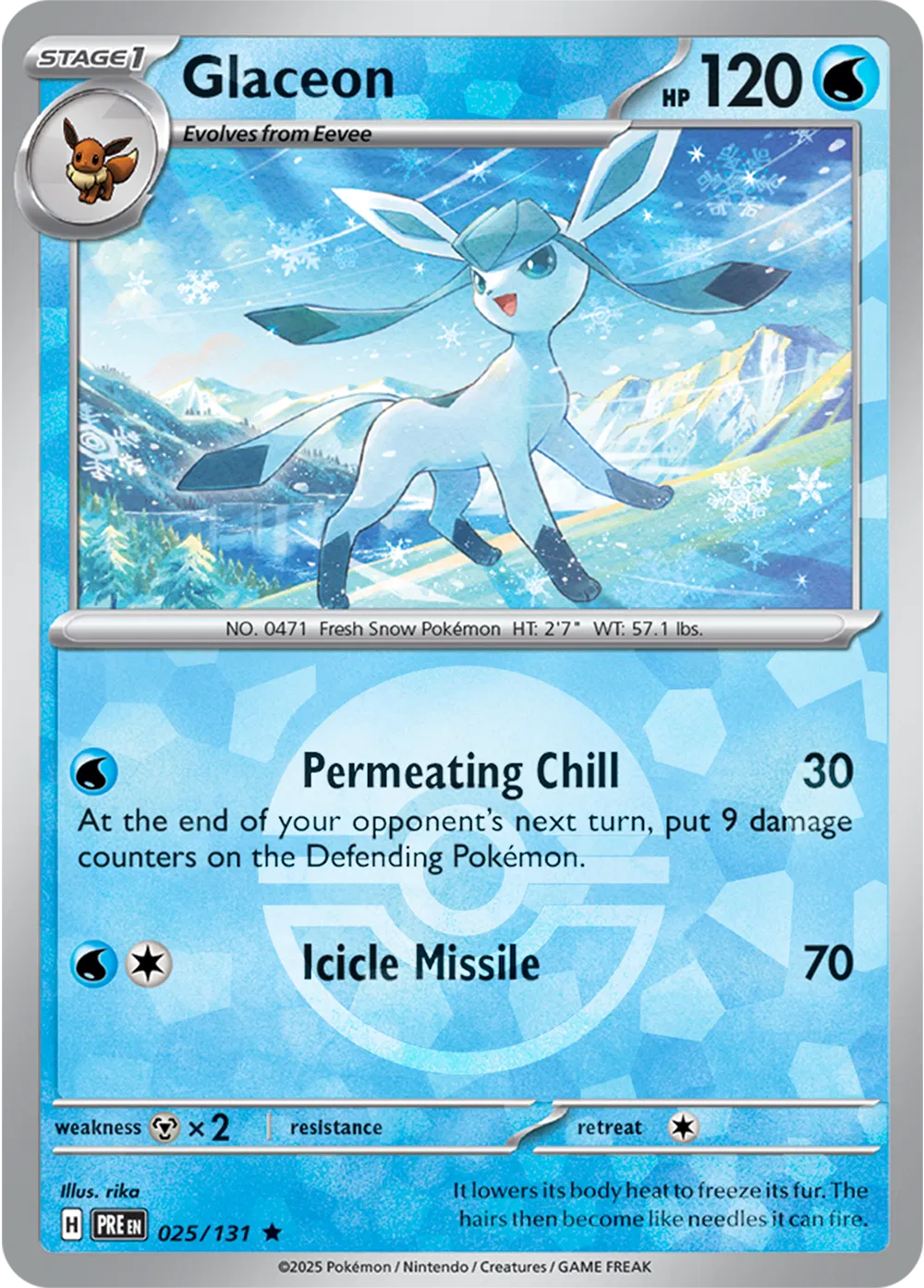 Glaceon [Poke Ball Pattern Rare] 025/131 - Pokémon Prismatic Evolutions