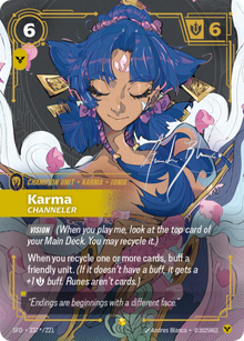 Karma - Channeler [Signature Overnumbered] SFD 237/221 - Riftbound Spiritforged