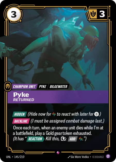Pyke, Returned [Rare] UNL 145/219 - Riftbound Unleashed