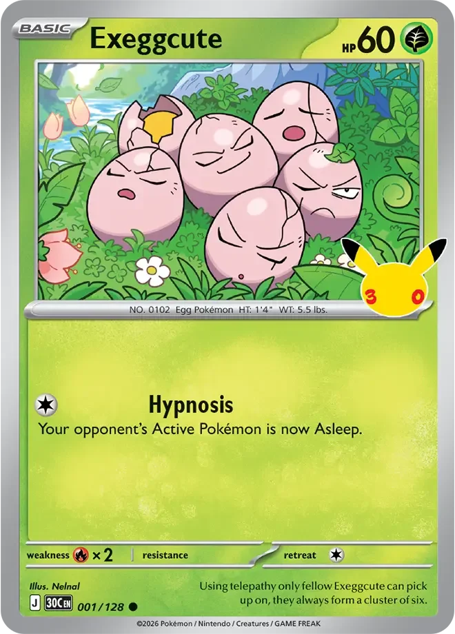 Exeggcute [Common] 001/128 - 30th Celebration