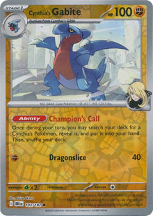 Cynthia's Gabite [Reverse Holo] #103/182 - Destined Rivals