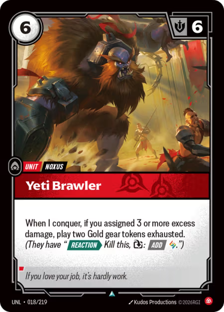 Yeti Brawl [Uncommon] UNL 018/219 - Riftbound Unleashed