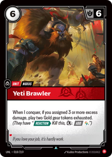 Yeti Brawl [Uncommon] UNL 018/219 - Riftbound Unleashed