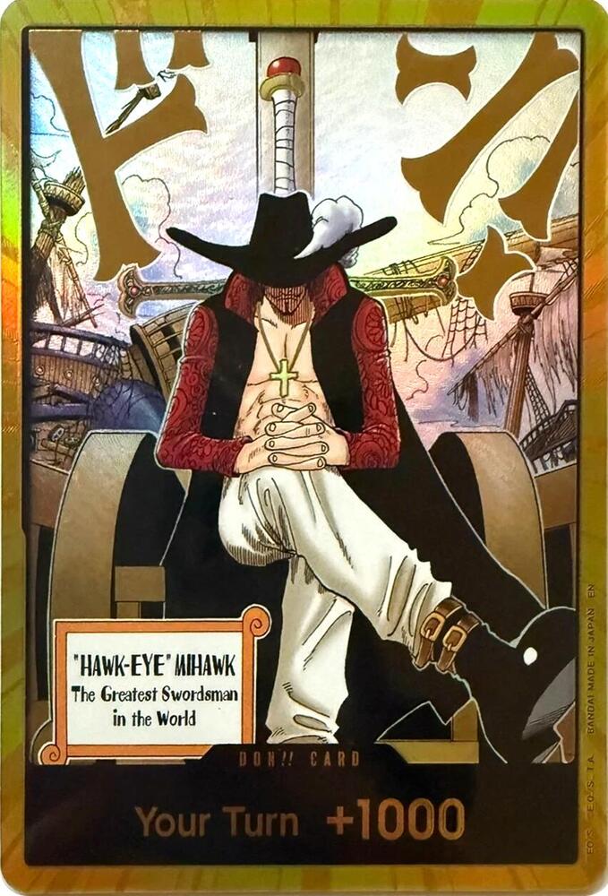 DON!! Card (Dracule Mihawk) (Gold) - OPTCG OP-14 The Azure Sea's Seven
