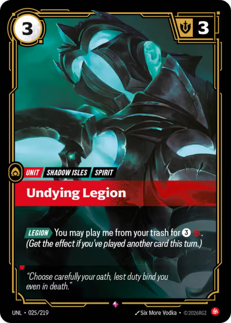 Undying Legion [Rare] UNL 025/219 - Riftbound Unleashed