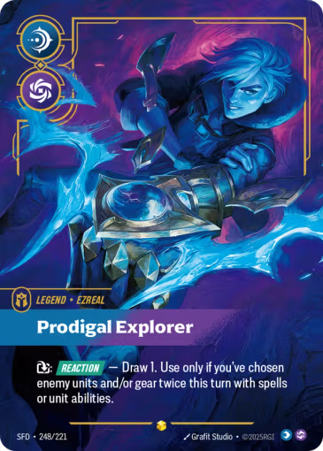 Ezreal - Prodigal Explorer [Overnumbered] SFD 248/221 - Riftbound Spiritforged
