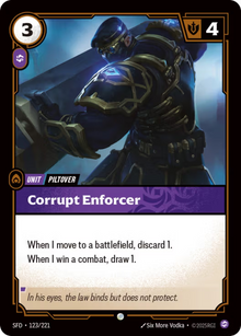 Corrupt Enforcer [Common] SFD 123/221 -  Riftbound Spiritforged