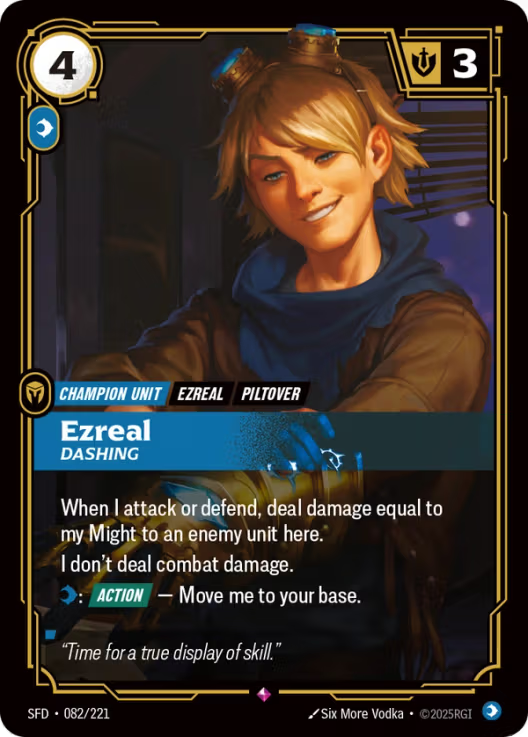 Ezreal - Dashing [Rare] SFD 82/221 - Riftbound Spiritforged