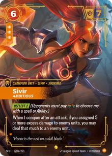 Sivir - Ambitious [Alternate Art] SFD 120a/221 -  Riftbound Spiritforged