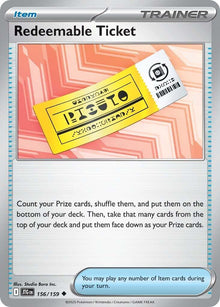 Redeemable Ticket [Uncommon] #156/159 - Pokemon Journey Together