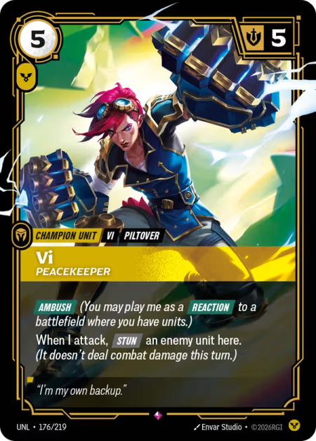 Vi, Peacekeeper [Rare] UNL 176/219 - Riftbound Unleashed