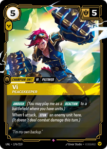 Vi, Peacekeeper [Rare] UNL 176/219 - Riftbound Unleashed